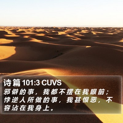 诗 篇 101:3 CUVS Bible Verse Image