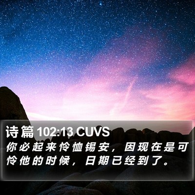 诗 篇 102:13 CUVS Bible Verse Image