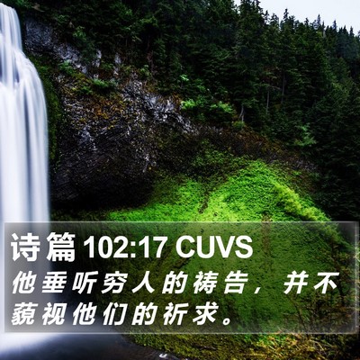 诗 篇 102:17 CUVS Bible Verse Image