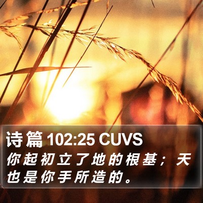 诗 篇 102:25 CUVS Bible Verse Image
