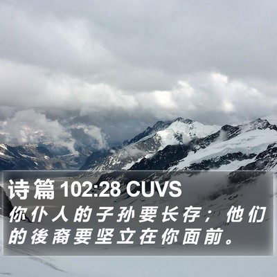 诗 篇 102:28 CUVS Bible Verse Image