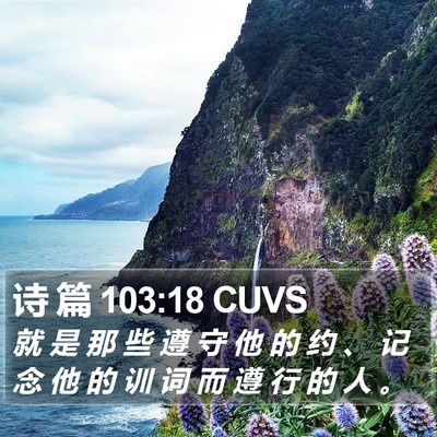 诗 篇 103:18 CUVS Bible Verse Image