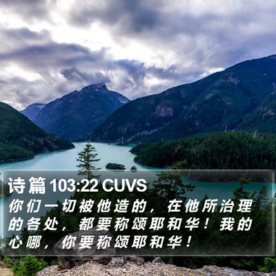 诗 篇 103:22 CUVS Bible Verse Image