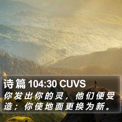 诗 篇 104:30 CUVS Bible Verse Image