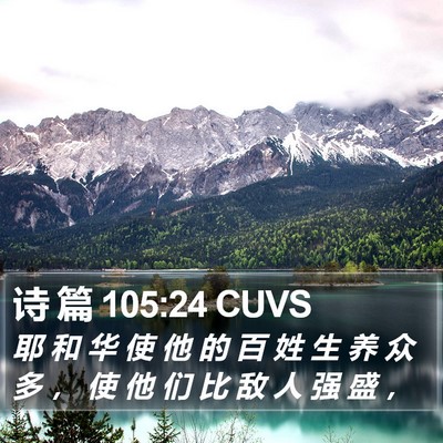 诗 篇 105:24 CUVS Bible Verse Image