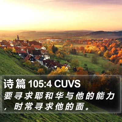诗 篇 105:4 CUVS Bible Verse Image