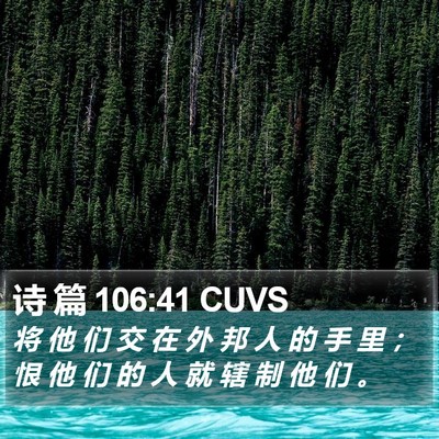 诗 篇 106:41 CUVS Bible Verse Image