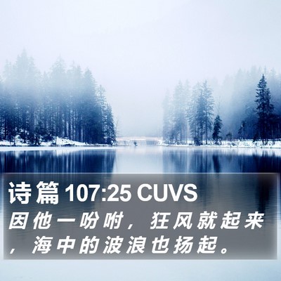诗 篇 107:25 CUVS Bible Verse Image