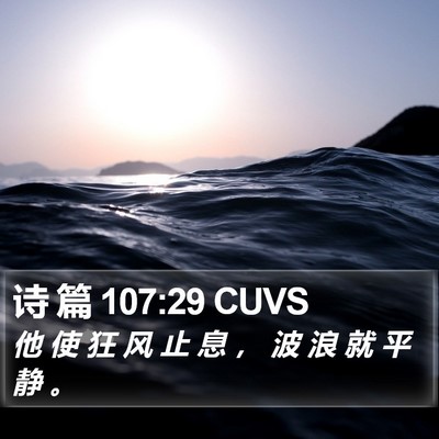 诗 篇 107:29 CUVS Bible Verse Image