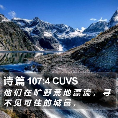 诗 篇 107:4 CUVS Bible Verse Image
