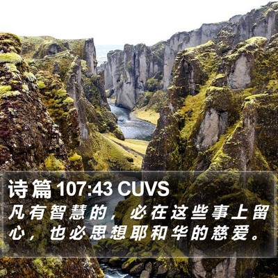 诗 篇 107:43 CUVS Bible Verse Image