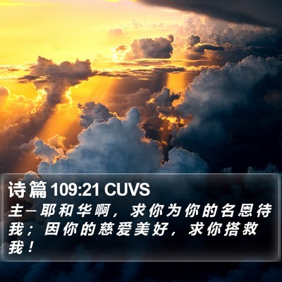 诗 篇 109:21 CUVS Bible Verse Image