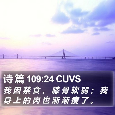 诗 篇 109:24 CUVS Bible Verse Image