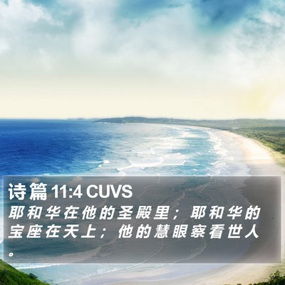 诗 篇 11:4 CUVS Bible Verse Image