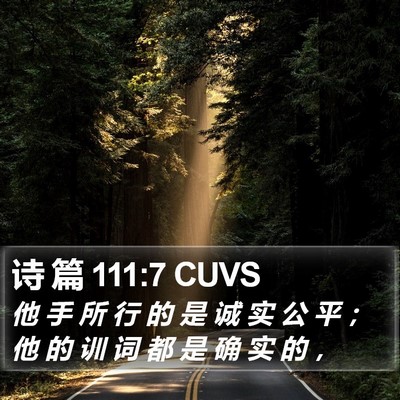 诗 篇 111:7 CUVS Bible Verse Image