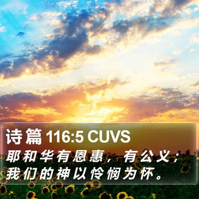 诗 篇 116:5 CUVS Bible Verse Image