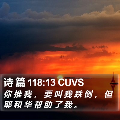 诗 篇 118:13 CUVS Bible Verse Image