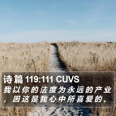 诗 篇 119:111 CUVS Bible Verse Image