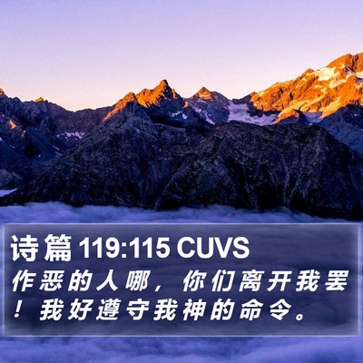 诗 篇 119:115 CUVS Bible Verse Image