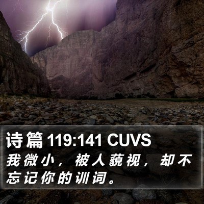 诗 篇 119:141 CUVS Bible Verse Image