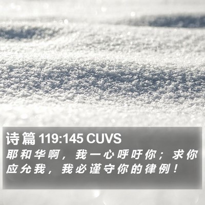 诗 篇 119:145 CUVS Bible Verse Image