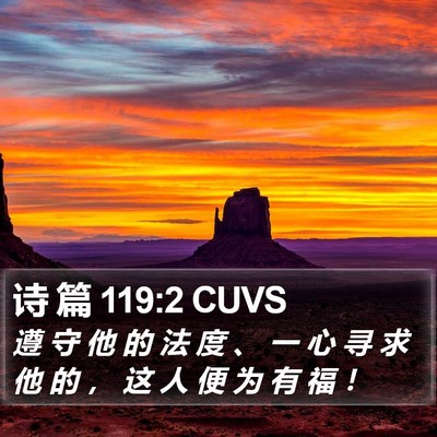 诗 篇 119:2 CUVS Bible Verse Image