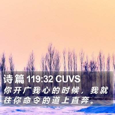 诗 篇 119:32 CUVS Bible Verse Image