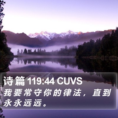 诗 篇 119:44 CUVS Bible Verse Image
