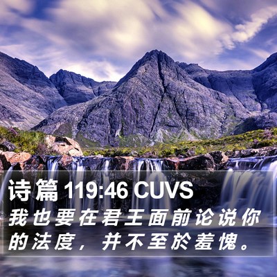 诗 篇 119:46 CUVS Bible Verse Image