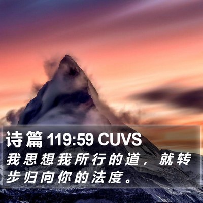 诗 篇 119:59 CUVS Bible Verse Image