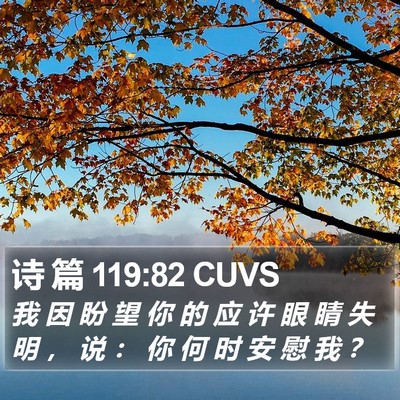 诗 篇 119:82 CUVS Bible Verse Image
