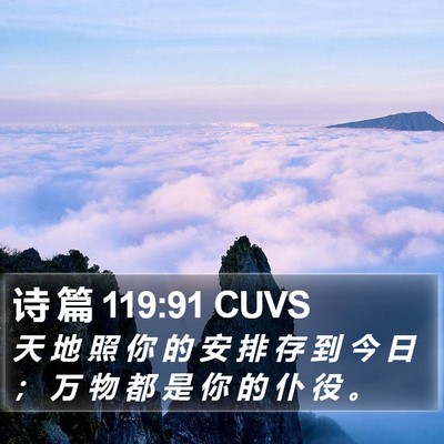 诗 篇 119:91 CUVS Bible Verse Image