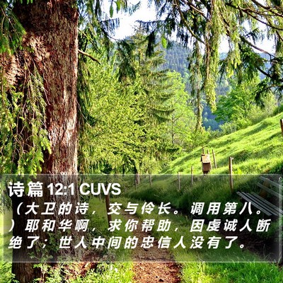 诗 篇 12:1 CUVS Bible Verse Image