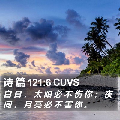 诗 篇 121:6 CUVS Bible Verse Image