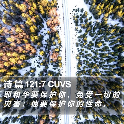 诗 篇 121:7 CUVS Bible Verse Image