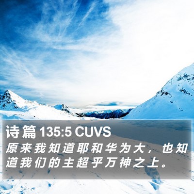 诗 篇 135:5 CUVS Bible Verse Image