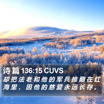 诗 篇 136:15 CUVS Bible Verse Image