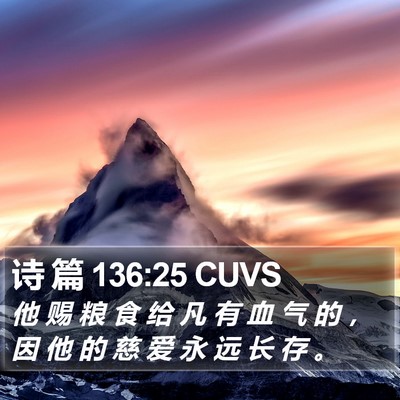 诗 篇 136:25 CUVS Bible Verse Image