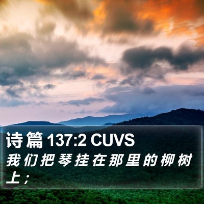 诗 篇 137:2 CUVS Bible Verse Image