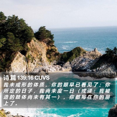 诗 篇 139:16 CUVS Bible Verse Image