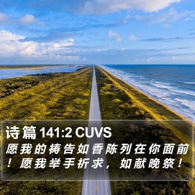 诗 篇 141:2 CUVS Bible Verse Image