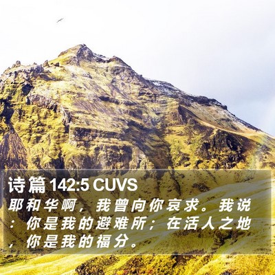 诗 篇 142:5 CUVS Bible Verse Image