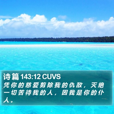 诗 篇 143:12 CUVS Bible Verse Image