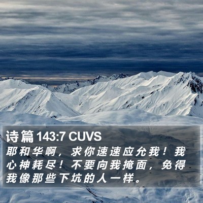诗 篇 143:7 CUVS Bible Verse Image