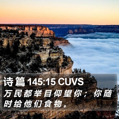 诗 篇 145:15 CUVS Bible Verse Image