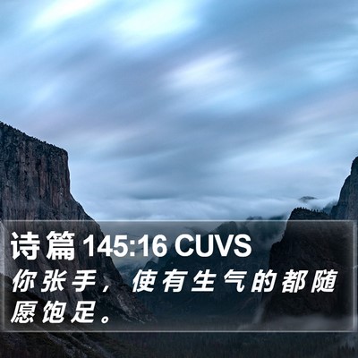 诗 篇 145:16 CUVS Bible Verse Image
