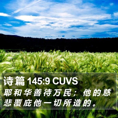 诗 篇 145:9 CUVS Bible Verse Image