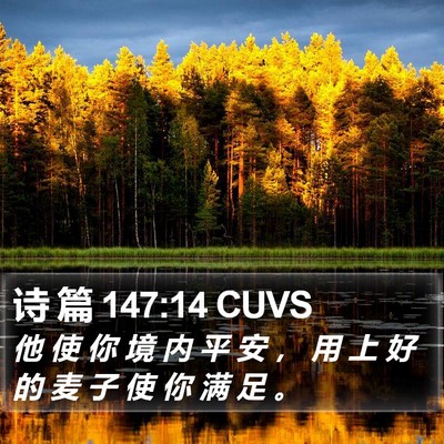 诗 篇 147:14 CUVS Bible Verse Image