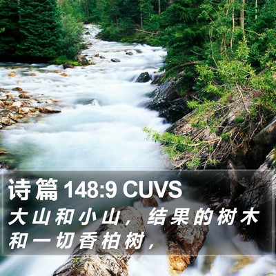 诗 篇 148:9 CUVS Bible Verse Image