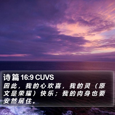 诗 篇 16:9 CUVS Bible Verse Image